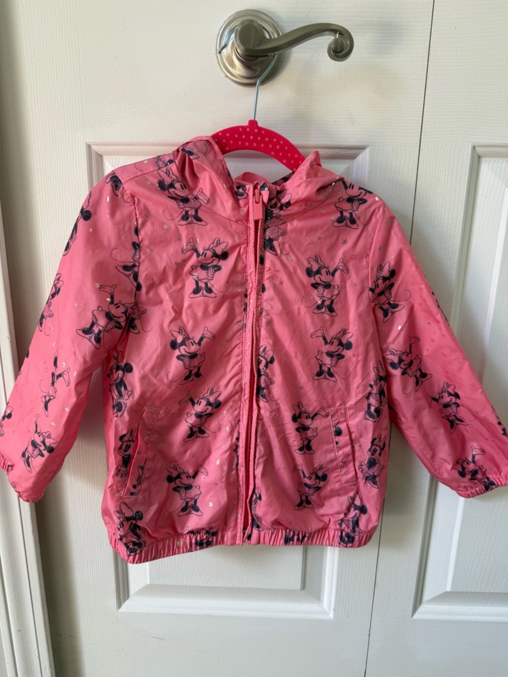 Baby Gap Disney girls Minnie Mouse Pink hooded windbreaker/jacket